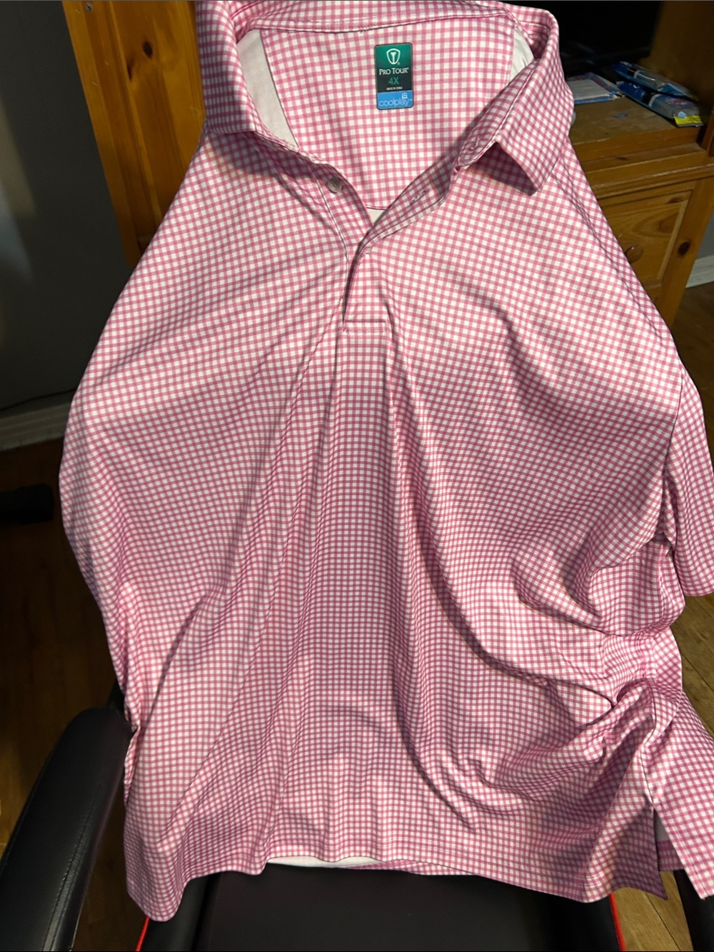 Pro tour Men’s Pink Gingham Dress Shirt